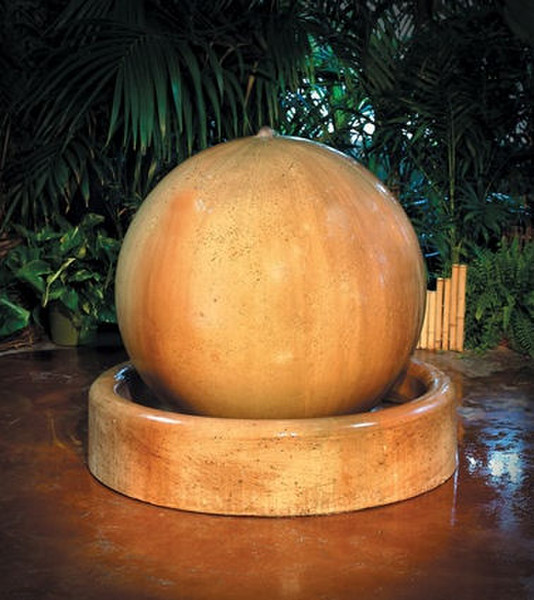 Ball And Ring Fountain Modern Sculpted Water Flow Contemporary
